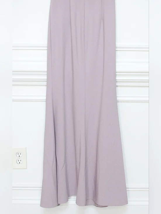 Gia Franco Mauve Purple Embellished Bow Floor Length Trumpet Evening Gown Size 4 - Picture 10 of 13